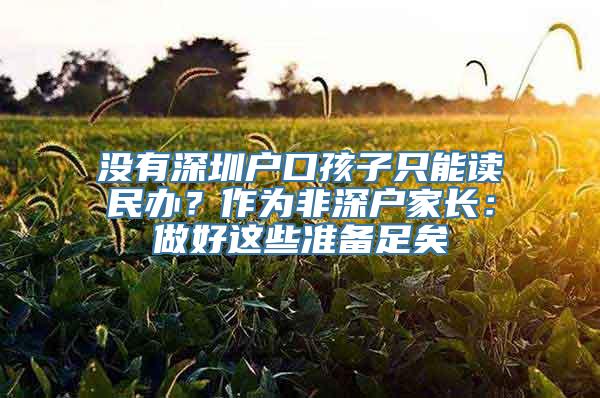 没有深圳户口孩子只能读民办？作为非深户家长：做好这些准备足矣