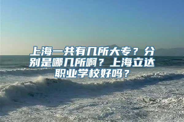 上海一共有几所大专？分别是哪几所啊？上海立达职业学校好吗？