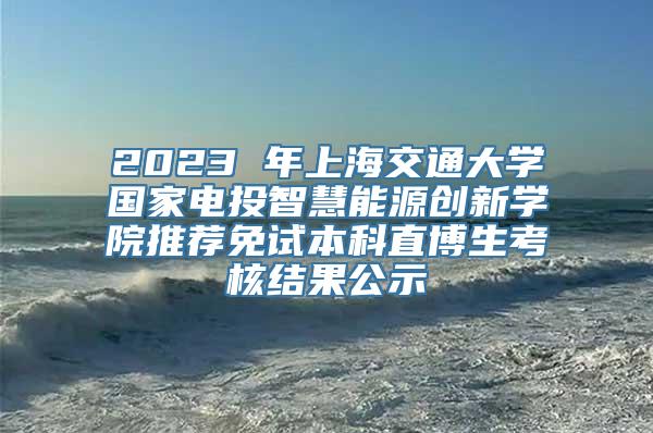 2023 年上海交通大学国家电投智慧能源创新学院推荐免试本科直博生考核结果公示