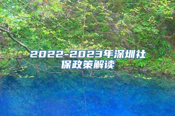 2022-2023年深圳社保政策解读