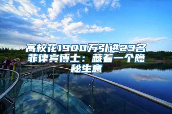 高校花1900万引进23名菲律宾博士：藏着一个隐秘生意