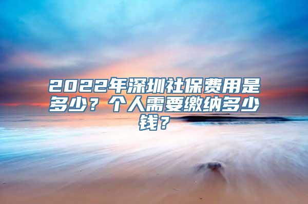 2022年深圳社保费用是多少？个人需要缴纳多少钱？