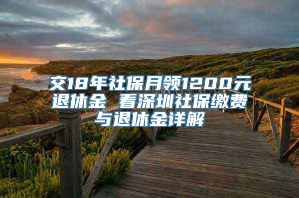 交18年社保月领1200元退休金 看深圳社保缴费与退休金详解