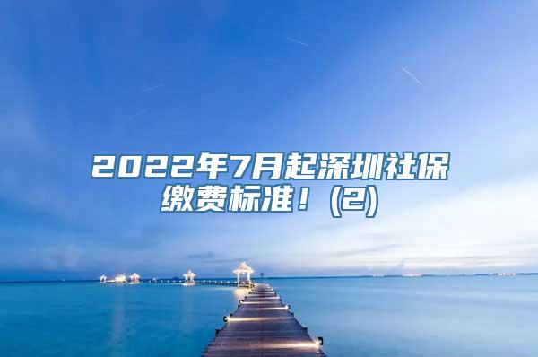 2022年7月起深圳社保缴费标准！(2)