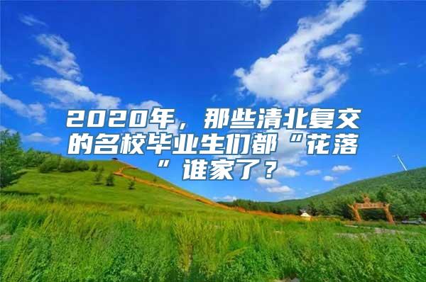 2020年，那些清北复交的名校毕业生们都“花落”谁家了？