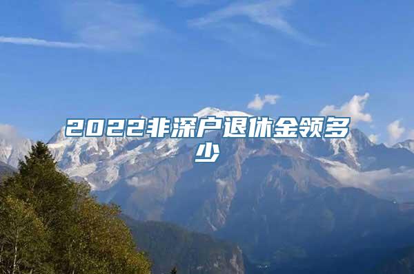 2022非深户退休金领多少