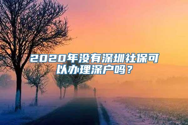 2020年没有深圳社保可以办理深户吗？