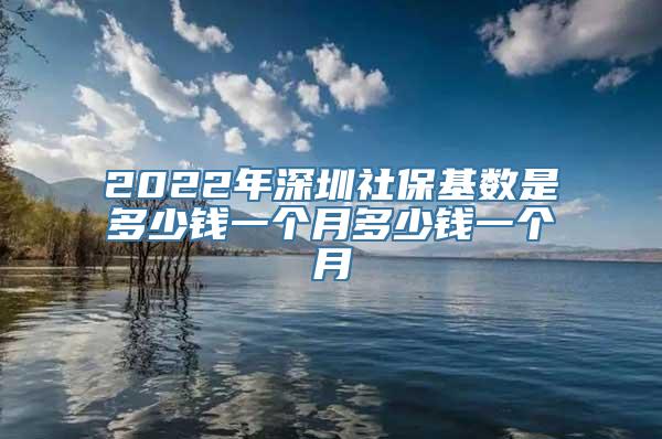 2022年深圳社保基数是多少钱一个月多少钱一个月