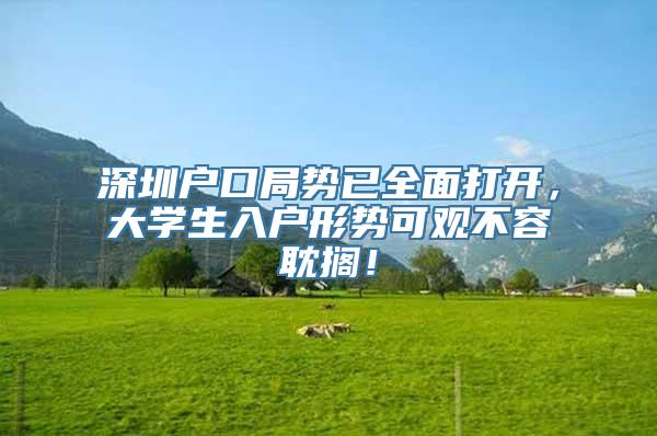 深圳户口局势已全面打开，大学生入户形势可观不容耽搁！