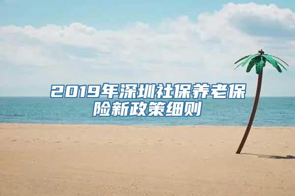 2019年深圳社保养老保险新政策细则