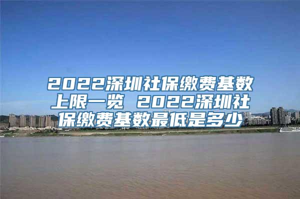 2022深圳社保缴费基数上限一览 2022深圳社保缴费基数最低是多少