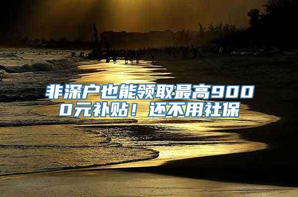 非深户也能领取最高9000元补贴！还不用社保