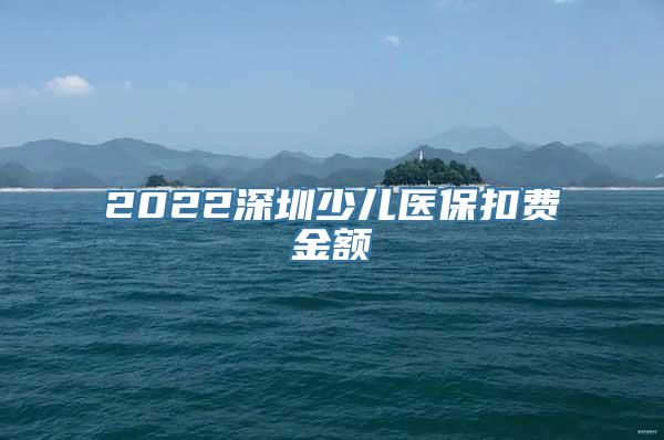 2022深圳少儿医保扣费金额