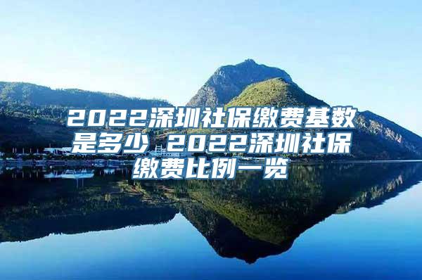 2022深圳社保缴费基数是多少 2022深圳社保缴费比例一览