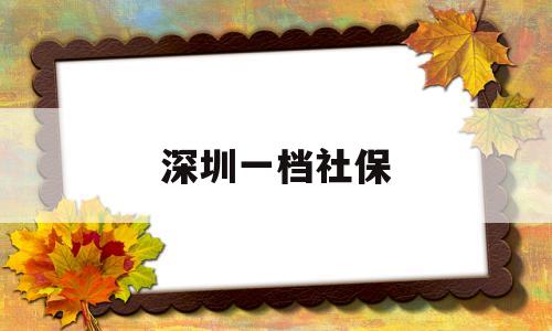 深圳一档社保(深圳一档社保如何绑定给亲属) 深圳核准入户