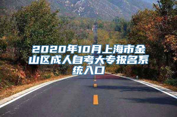 2020年10月上海市金山区成人自考大专报名系统入口