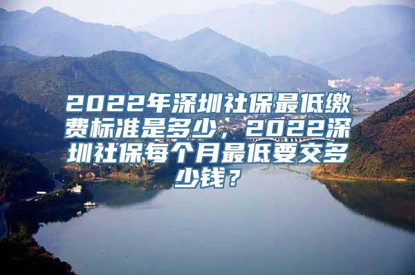 2022年深圳社保最低缴费标准是多少，2022深圳社保每个月最低要交多少钱？