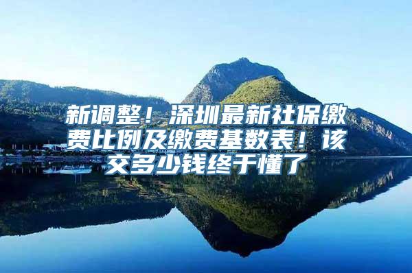 新调整！深圳最新社保缴费比例及缴费基数表！该交多少钱终于懂了