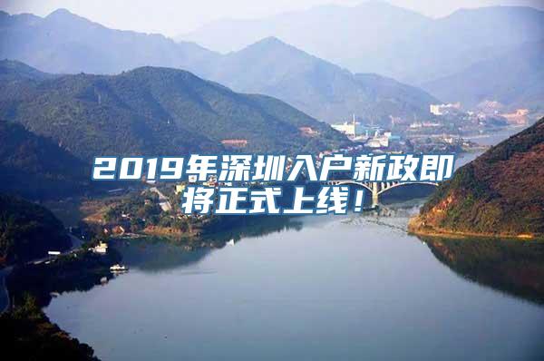 2019年深圳入户新政即将正式上线！