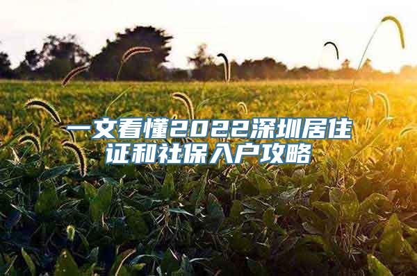 一文看懂2022深圳居住证和社保入户攻略