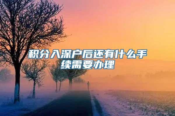 积分入深户后还有什么手续需要办理