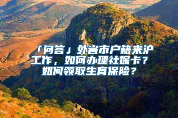 「问答」外省市户籍来沪工作，如何办理社保卡？如何领取生育保险？