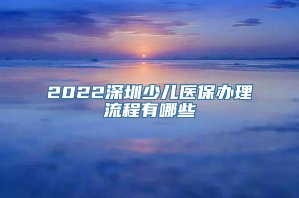 2022深圳少儿医保办理流程有哪些