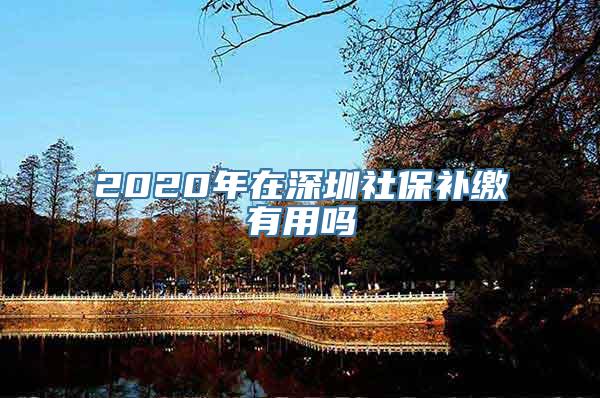 2020年在深圳社保补缴有用吗