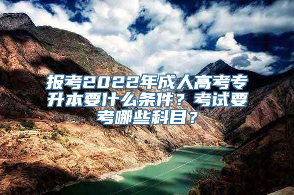 报考2022年成人高考专升本要什么条件？考试要考哪些科目？