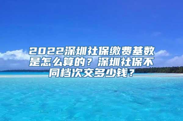 2022深圳社保缴费基数是怎么算的？深圳社保不同档次交多少钱？