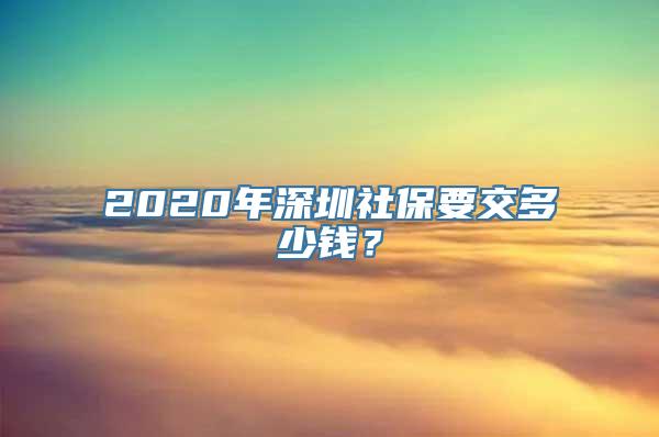 2020年深圳社保要交多少钱？