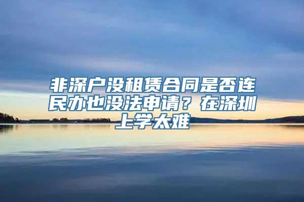 非深户没租赁合同是否连民办也没法申请？在深圳上学太难