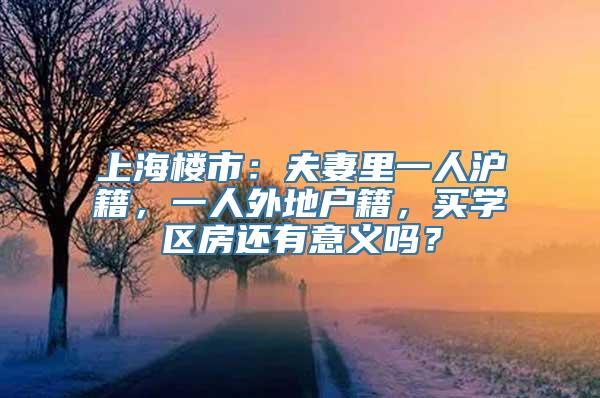 上海楼市：夫妻里一人沪籍，一人外地户籍，买学区房还有意义吗？