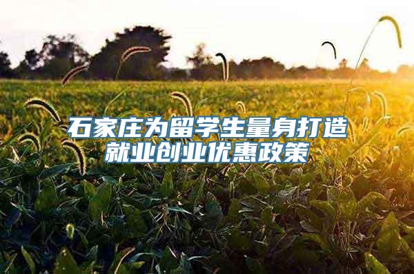 石家庄为留学生量身打造就业创业优惠政策