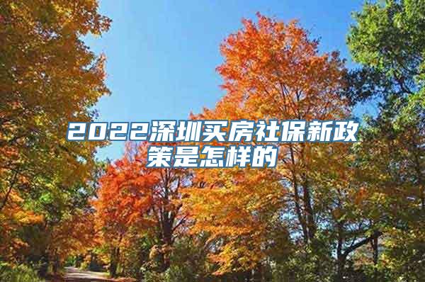 2022深圳买房社保新政策是怎样的