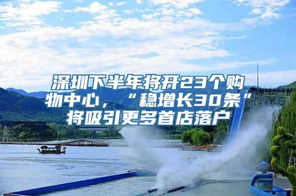 深圳下半年将开23个购物中心，“稳增长30条”将吸引更多首店落户