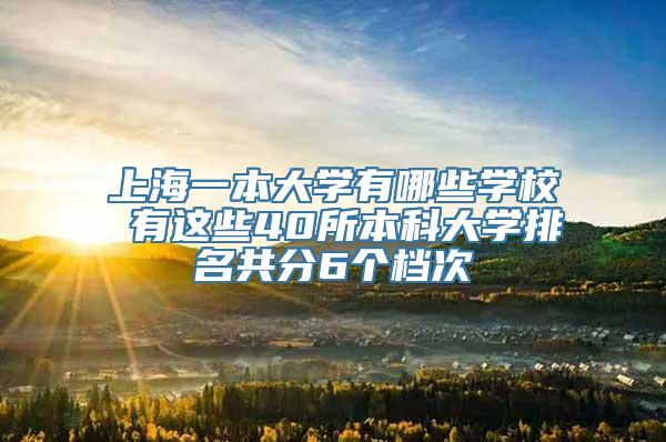 上海一本大学有哪些学校 有这些40所本科大学排名共分6个档次