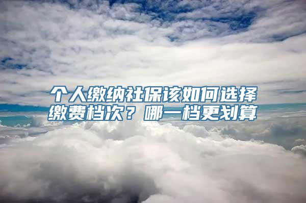 个人缴纳社保该如何选择缴费档次？哪一档更划算