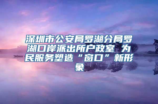 深圳市公安局罗湖分局罗湖口岸派出所户政室 为民服务塑造“窗口”新形象