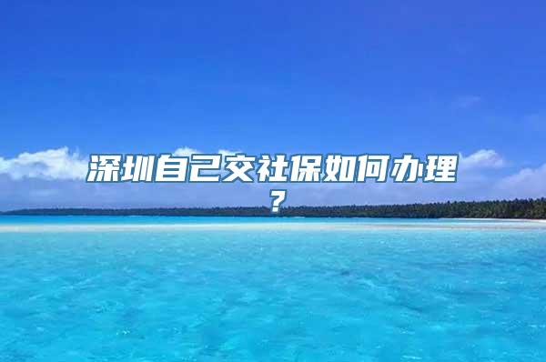 深圳自己交社保如何办理？