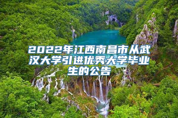 2022年江西南昌市从武汉大学引进优秀大学毕业生的公告