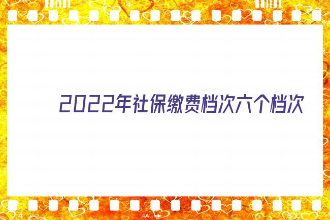 2022年社保缴费档次六个档次