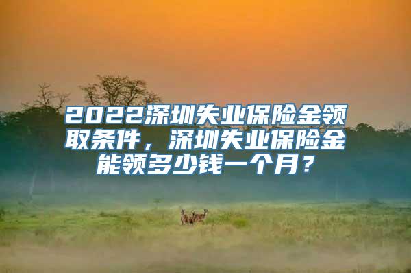 2022深圳失业保险金领取条件，深圳失业保险金能领多少钱一个月？