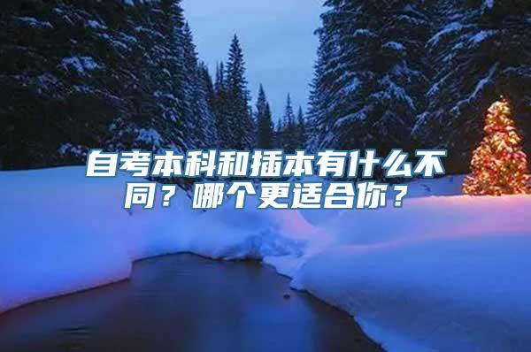 自考本科和插本有什么不同？哪个更适合你？