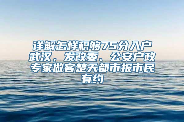 详解怎样积够75分入户武汉，发改委、公安户政专家做客楚天都市报市民有约