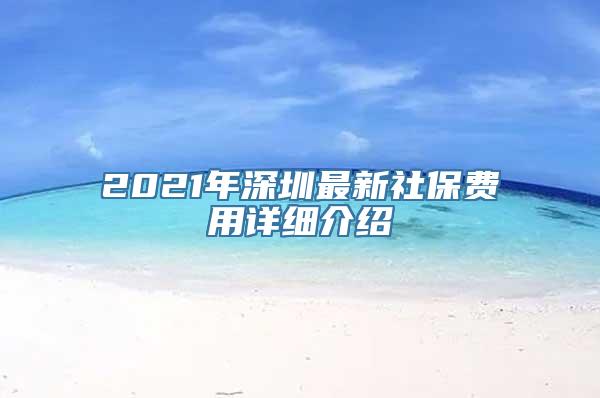 2021年深圳最新社保费用详细介绍