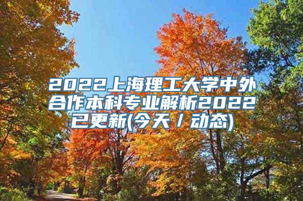 2022上海理工大学中外合作本科专业解析2022已更新(今天／动态)