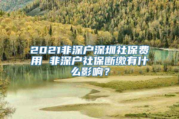 2021非深户深圳社保费用 非深户社保断缴有什么影响？