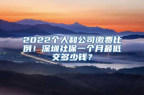 2022个人和公司缴费比例！深圳社保一个月最低交多少钱？