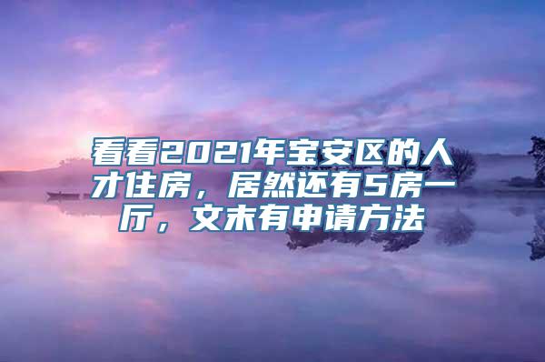 看看2021年宝安区的人才住房，居然还有5房一厅，文末有申请方法